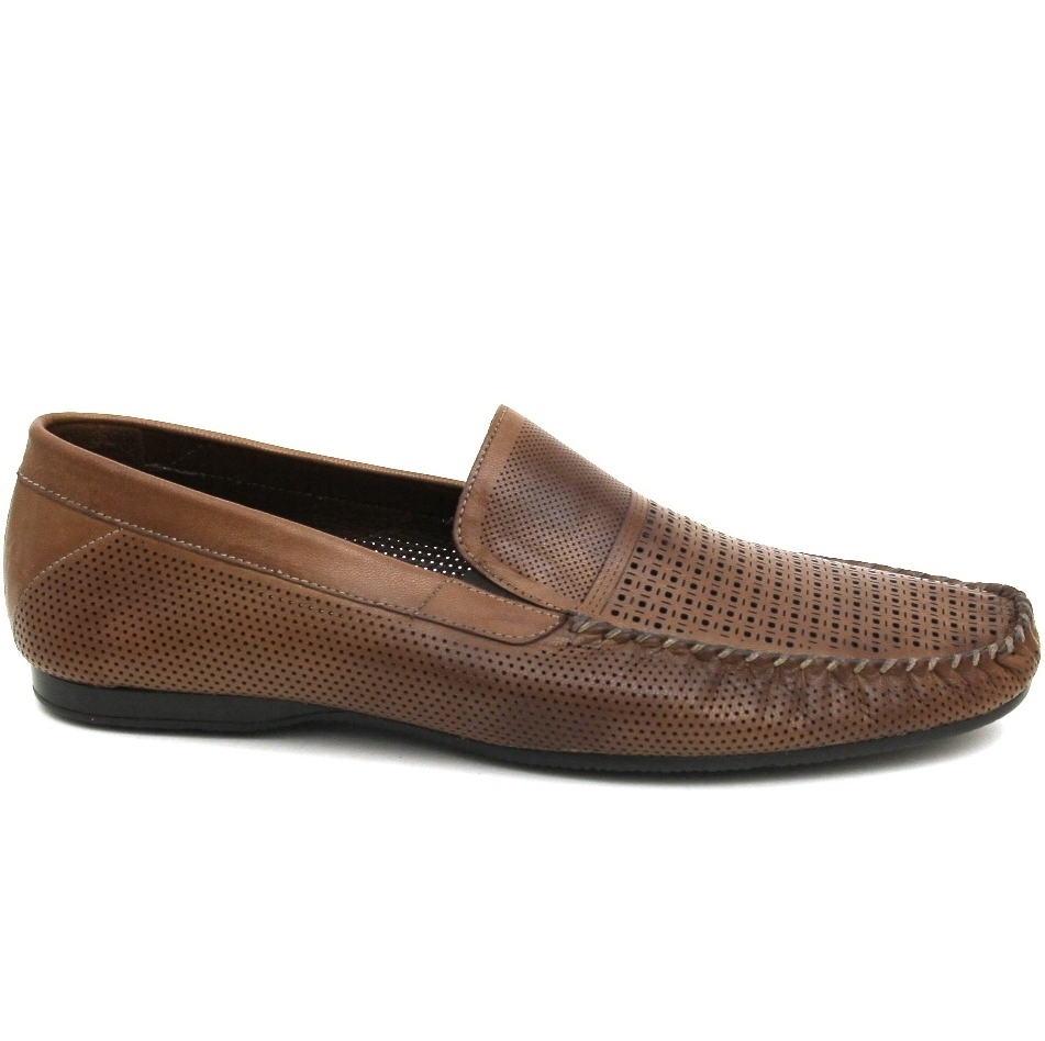 Мокасины мужские R11441-kofe кожа - кожа коричневые
