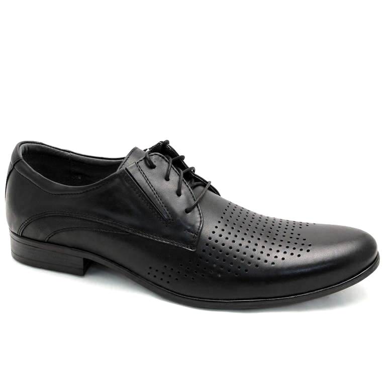 Туфли летние LeMar M1195-33-SM-01 кожа-кожа черный