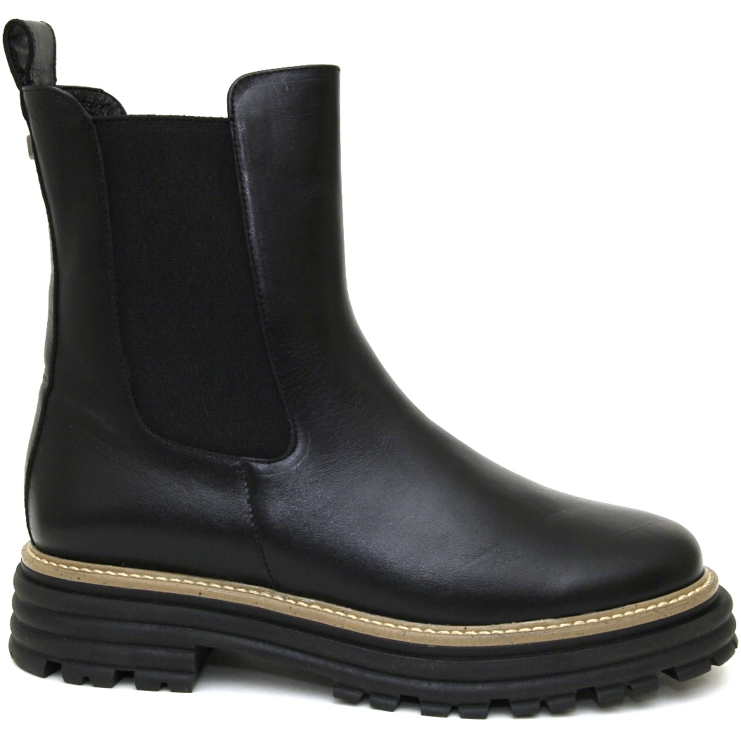 Ботильоны - полусапоги 4740-076-3 кожа-шерсть чёрные