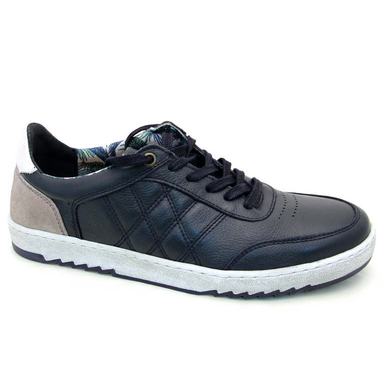Полуботинки мужские 8469-NAVY кожа - кожа синие