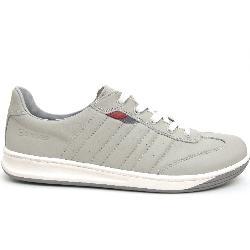 Кроссовки Bontimes 1110-grey кожа-текстиль серый